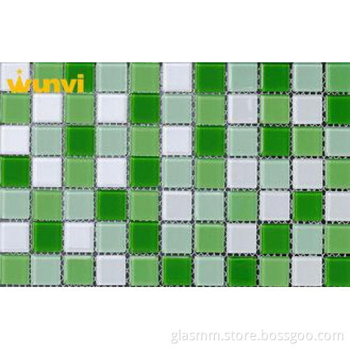 Wearable Crystal Backsplash Mirror Green And White Mosaic T
